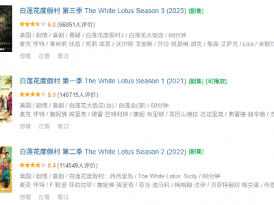 【艾美奖神剧】【三季全】《白莲花度假村》| 顶级富豪的假面舞会，每一季都有人“意外”死去